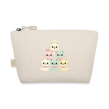 Cats Christmas Tree – Cute Xmas Cats - Organic Pouch - nature - Front