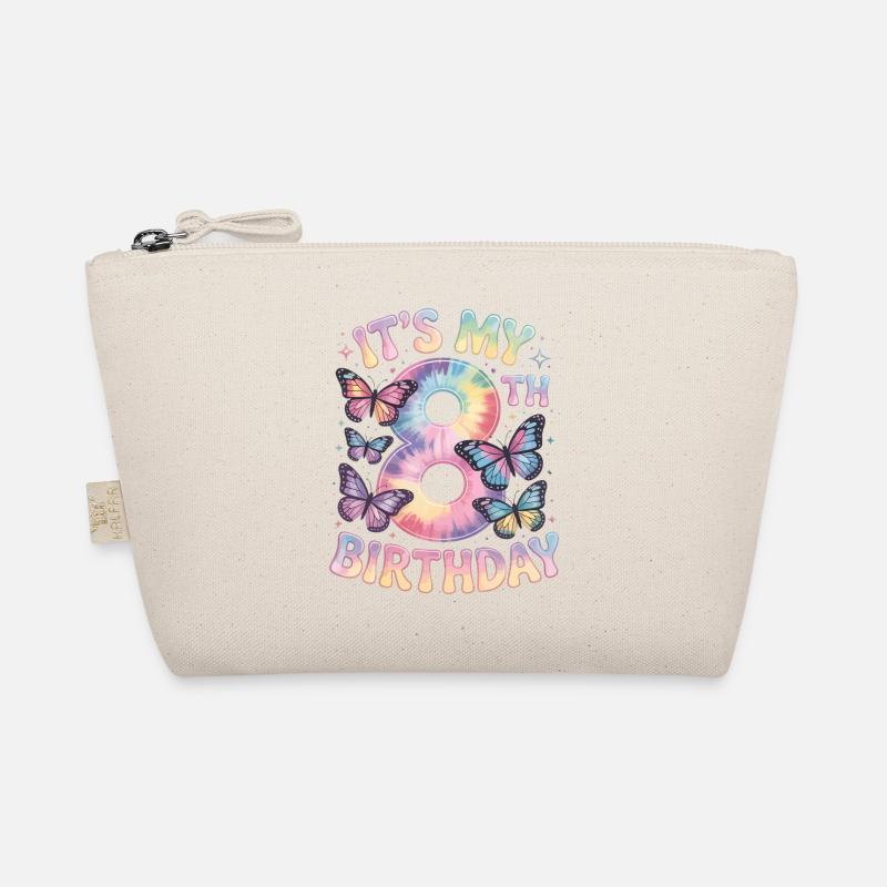 8th Birthday Rainbow Butterfly Decoration Organic Pouch