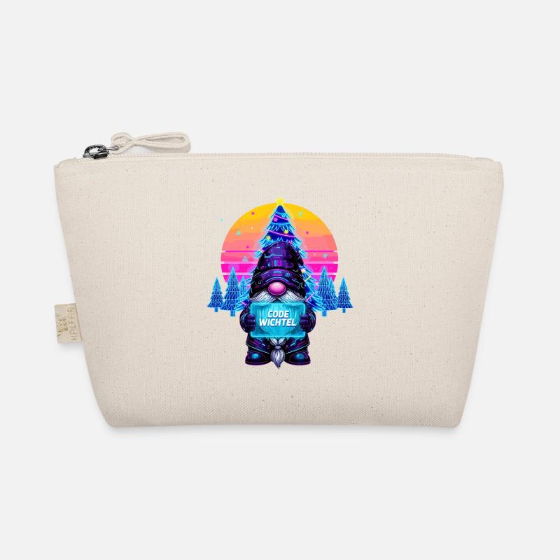 Cyberpunk Code Gnome - Synthwave Xmas Nerd Organic Pouch