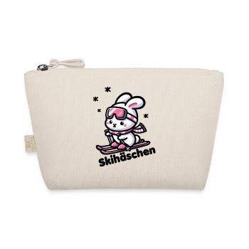Mignon lapin de ski avec des lunettes de ski roses dans la neige - Trousse biologique - nature - Devant