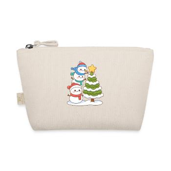 Trio enneigé et breloque sapin de Noël - Trousse biologique - nature - Devant