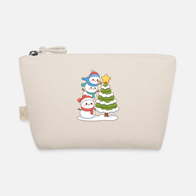 Trio enneigé et breloque sapin de Noël Trousse biologique