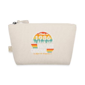 1986 Vintage Retro Birthday Gift - Organic Pouch - nature - Front