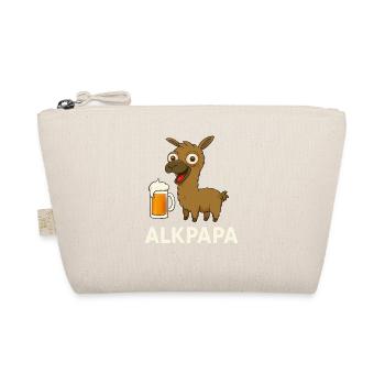 Alpaka mit Bierfreude - lustiges Papa Geschenk - Bio-Täschchen - Natur - Vorne
