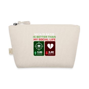 K/D Ratio Better Than My Social Life Gamer Gaming - Organic Pouch - nature - Front