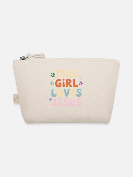 Dieses Mädchen liebt Jesus - Bio-Täschchen - Natur