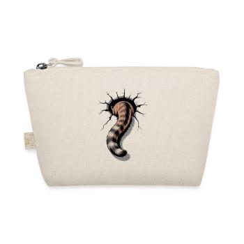 Cat tail looks out of hole funny cat picture - Organic Pouch - nature - Front
