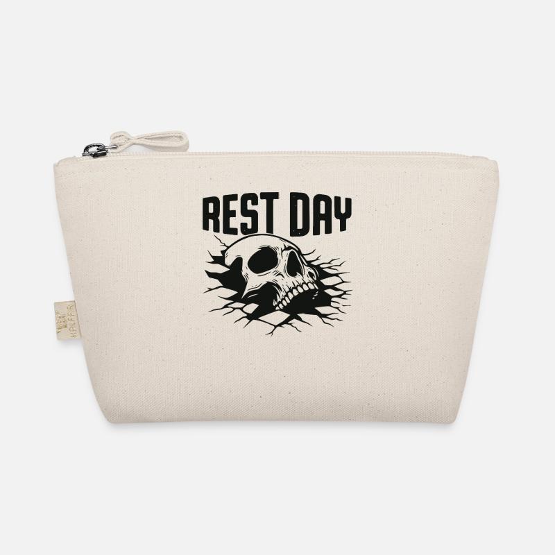Rest Day Skull Graphic Tee Organic Pouch