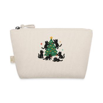 Chats de Noël amusants avec sapin de Noël décoré - Trousse biologique - nature - Devant