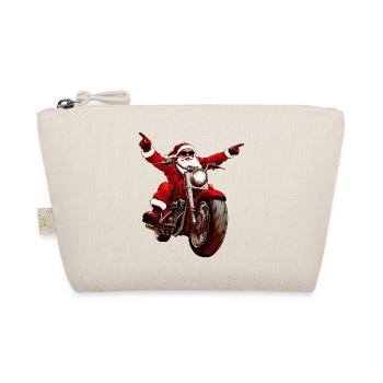 Weihnachten Motorradfahrer - Bio-Täschchen - Natur - Vorne