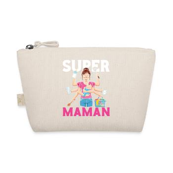 Humor Mutter Frau Super Mama Baby - Bio-Täschchen - Natur - Vorne