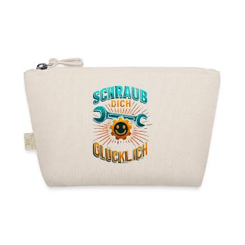 Schraub dich glücklich Schrauber Shirt Motorrad  - Bio-Täschchen - Natur - Vorne