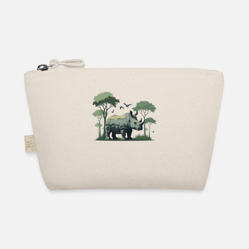 Wächter der Savanne Nashorn Illustration Bio-Täschchen