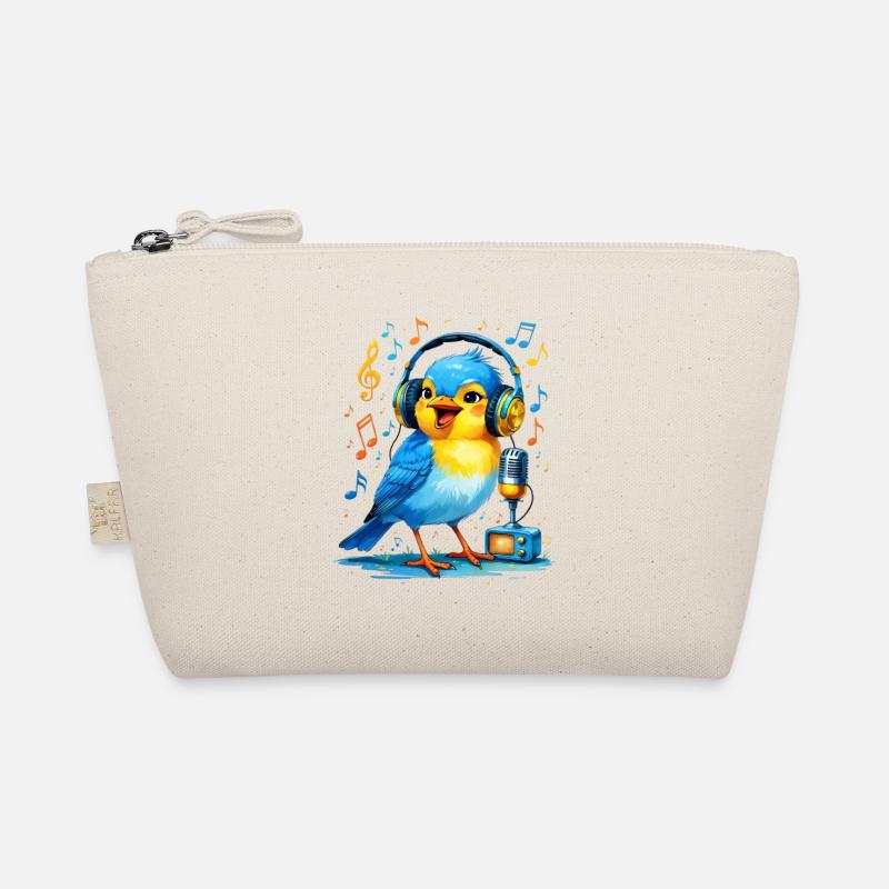 Karaoke Vogel mit Kopfhörern Bio-Täschchen