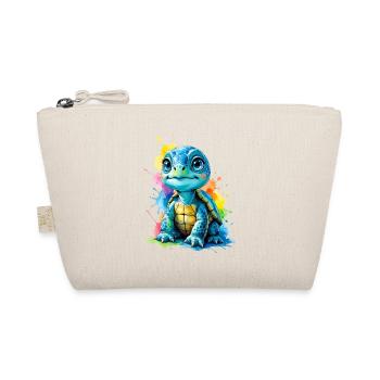 Colorful turtle with paint splashes - Organic Pouch - nature - Front