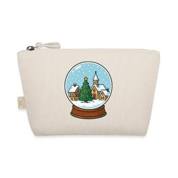 Winter Village in Snow Globe - Organic Pouch - nature - Front