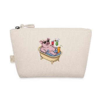 Relaxing pig in the bath with cocktails - Organic Pouch - nature - Front