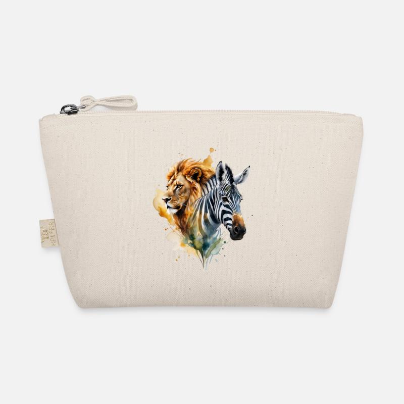 Aquarelle Lion Zèbre Patchwork Trousse biologique