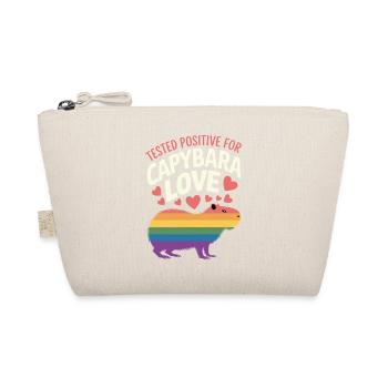 Capybara Regenbogen Liebe Design - Bio-Täschchen - Natur - Vorne