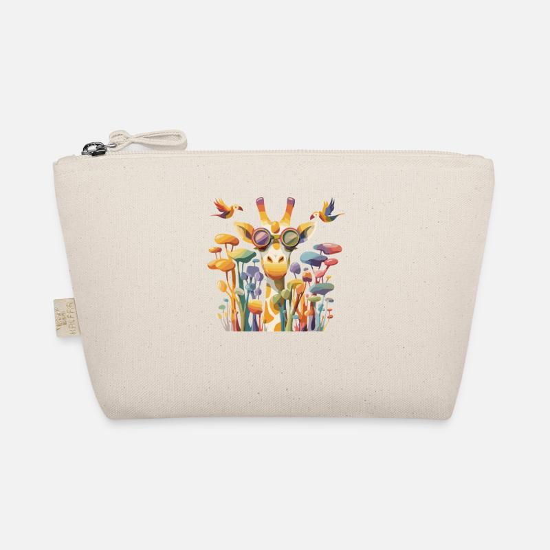 Girafe dans un jeu de couleurs avec une forêt de champignons Trousse biologique