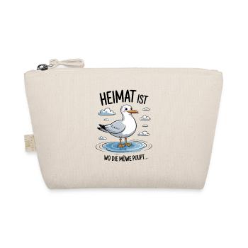 Heimat Ist Wo Die Möwe Pupt Lustiges Möwenmotiv - Bio-Täschchen - Natur - Vorne