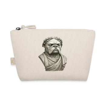 Roman Bulldog Emperor Marble Statue Bust Art - Organic Pouch - nature - Front