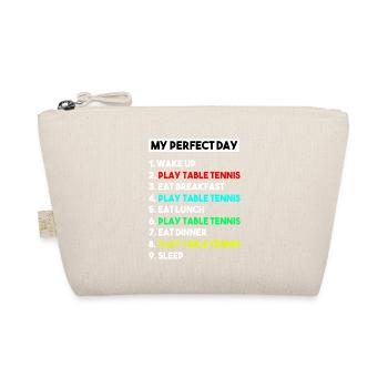 Mein perfekter Tag Tischtennis-Geschenk für Männer - Bio-Täschchen - Natur - Vorne