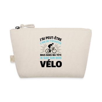 Dans Ma Tête Je Suis sur Mon Vélo Humour Cycliste - Trousse biologique - nature - Devant