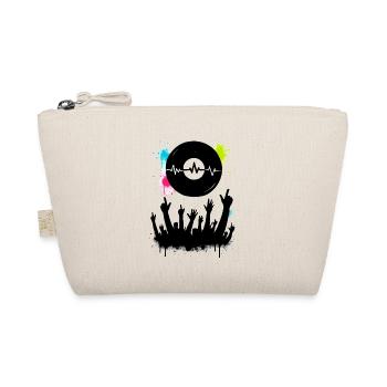Musik Herzschlag Vinyl Und Festival Crowd - Bio-Täschchen - Natur - Vorne