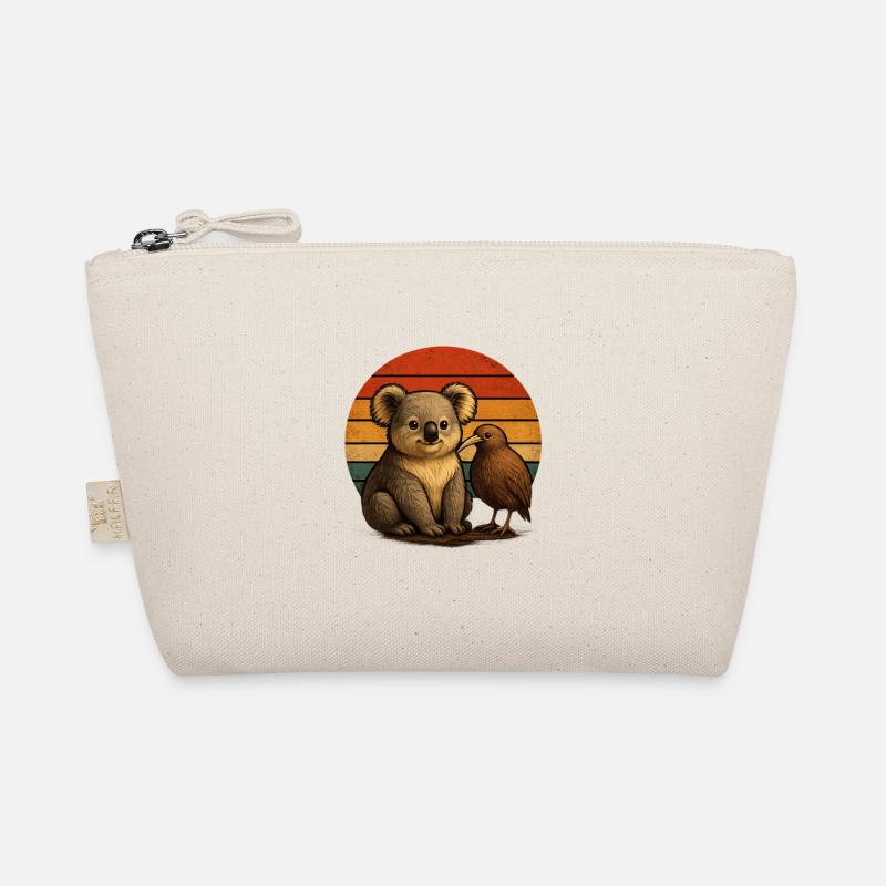 Koala Kiwi Retro Tierfreunde Bio-Täschchen