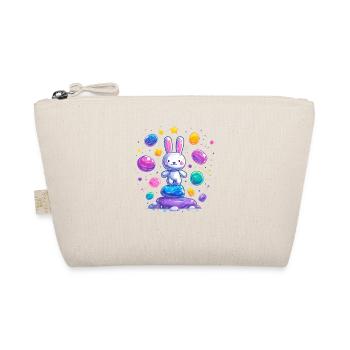 Cheerful bunny on colorful eggs - Organic Pouch - nature - Front
