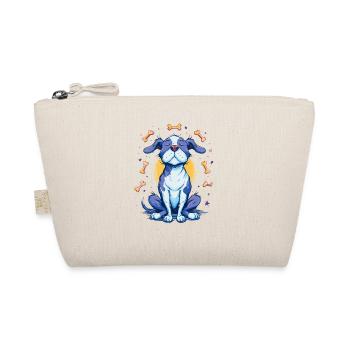 Cheerful blue dog with bones - Organic Pouch - nature - Front