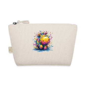 Colorful Drop Hippo Design - Organic Pouch - nature - Front