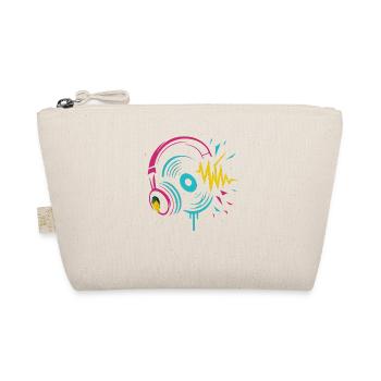 Neon Headphones Vinyl, Techno Rave Sound - Organic Pouch - nature - Front