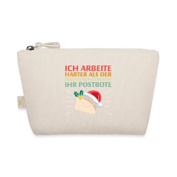 Postbote ARBEITE HÄRTER ALS DER WEIHNACHTSMANN - Bio-Täschchen - Natur - Vorne