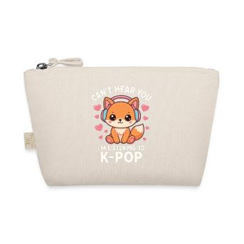 Kawaii Fox Loves K-Pop - Organic Pouch - nature - Front