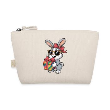 Un lapin heureux avec cadeau - Trousse biologique - nature - Devant