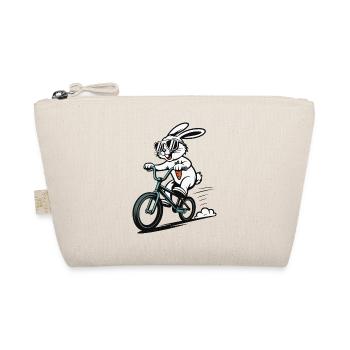 Un lapin en BMX avec des lunettes de soleil - Trousse biologique - nature - Devant