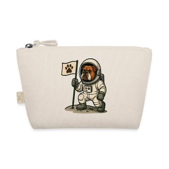 Un Bouledogue Astronaute tenant un drapeau d’empreinte de patte - Trousse biologique - nature - Devant