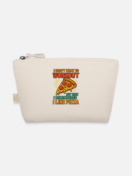 Pizza Motivation, Gym Workout Fitness Saying  - Små øko-stofpunge - natur