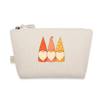 Gnomes Hearts Stars Christmas Holiday Fun - Organic Pouch - nature - Front