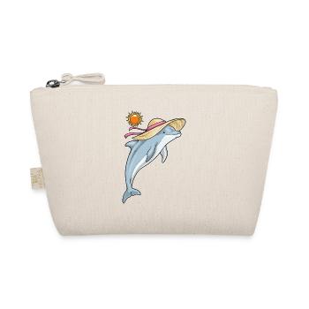Delfin Strand Strohhut Sommer - Bio-Täschchen - Natur - Vorne