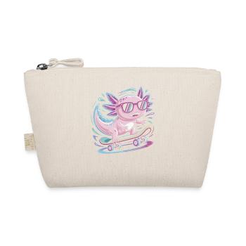 Pink Axolotl Skater with Sunglasses - Organic Pouch - nature - Front