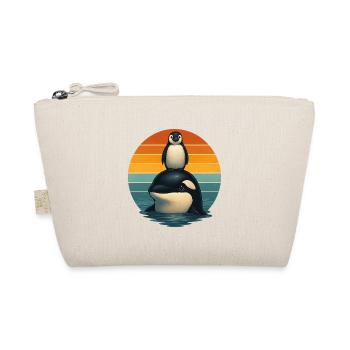 Orca Pinguin Retro Tierfreunde - Bio-Täschchen - Natur - Vorne