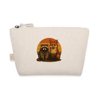 Waschbär Fuchs Retro Tierfreunde - Bio-Täschchen - Natur - Vorne