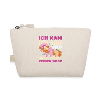 Funny Sloth No Motivation Saying - Organic Pouch - nature - Front