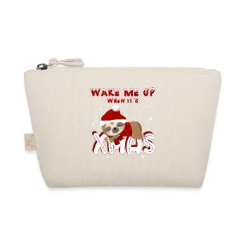 Sloth – Wake Me Up When It's Xmas - Organic Pouch - nature - Front