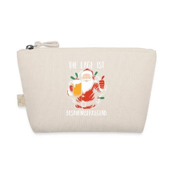 Weihnachtsmann Weihnachtszeit Bier Saufen Weihnach - Bio-Täschchen - Natur - Vorne