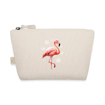 Flamingo winter scene with snowflakes - Organic Pouch - nature - Front