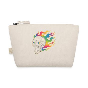 Psychedelic skull in fire design - Organic Pouch - nature - Front